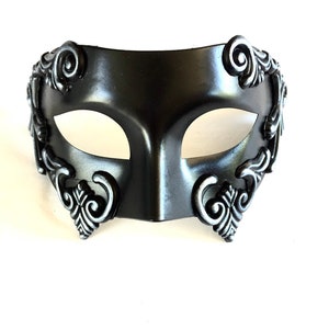 Black masquerade Mask Men Mask, Roman Mens Masks, Mens Masquerade mask Roman Gods Mask HigginsCreek