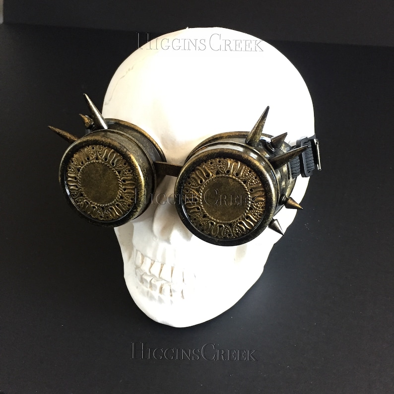 Spike goggle See through Spike goggles with removable embellishing Steampunk Goggles with spikes MORE COLORS steampunk goggles