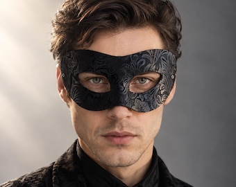 Black Damask Masquerade Mask, Venetian Eye Mask for Masquerade Ball