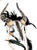 Women's Horned Headpiece, Mythical Creature Horns Black Silver Gold, Halloween Masquerade Mask 