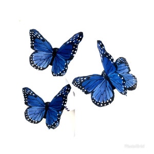 Blue Butterfly hairclip, butterfly headpiece, monarch hairpiece, hair clip large Monarch headpiece - Single Clip