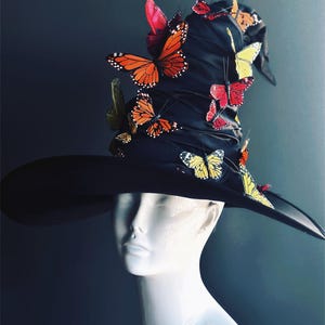 Cappello da strega nero, cappello da strega, cappello da mago, cappello a punta, cappello a tesa larga, mago, stregone, stregone di Halloween, cappello alto, stregoneria di Halloween immagine 14