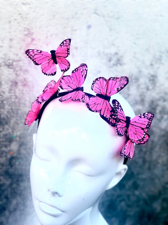 PINK Butterfly Headband Tea Party Headpiece Butterfly BOHO  display picture 1