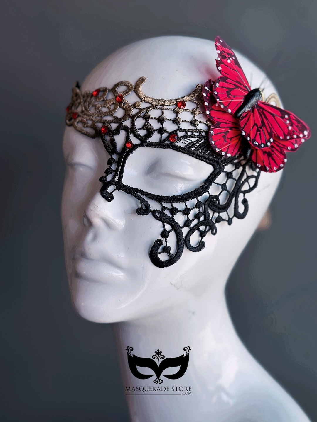 Red Masquerade Mask Women Lace Mask, Masquerade Party Mask, Masquerade ...
