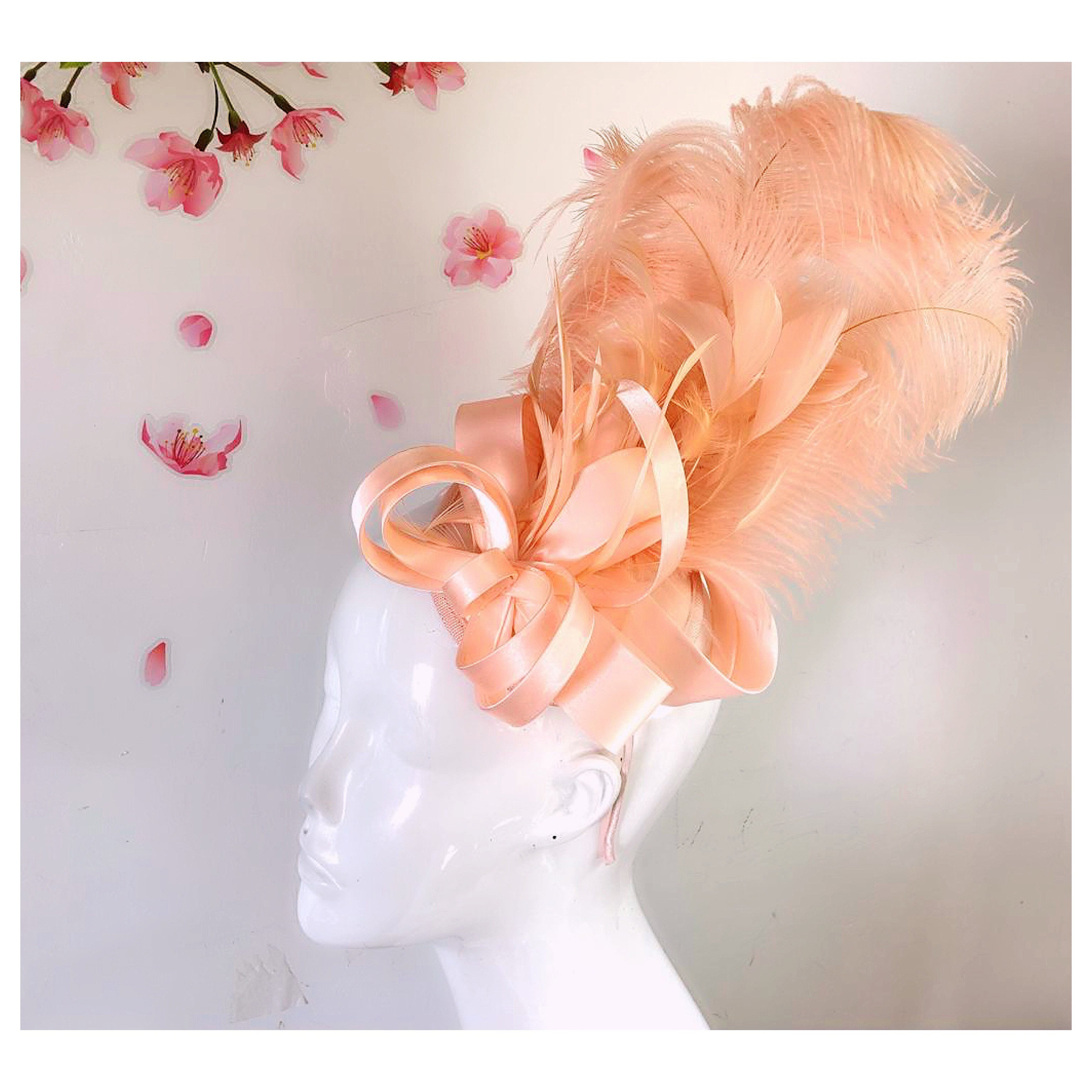 Kentucky Derby Hat Peach Pink 