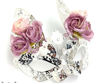 Silver Bunny Ear Masquerade Mask for Kids & Women