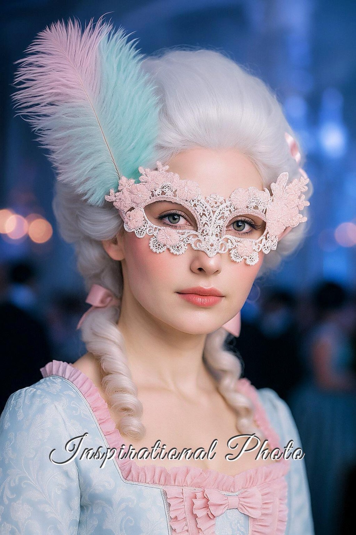 Marie Antoinette Masquerade Mask Pink Lace Womens Mask Rococo ...