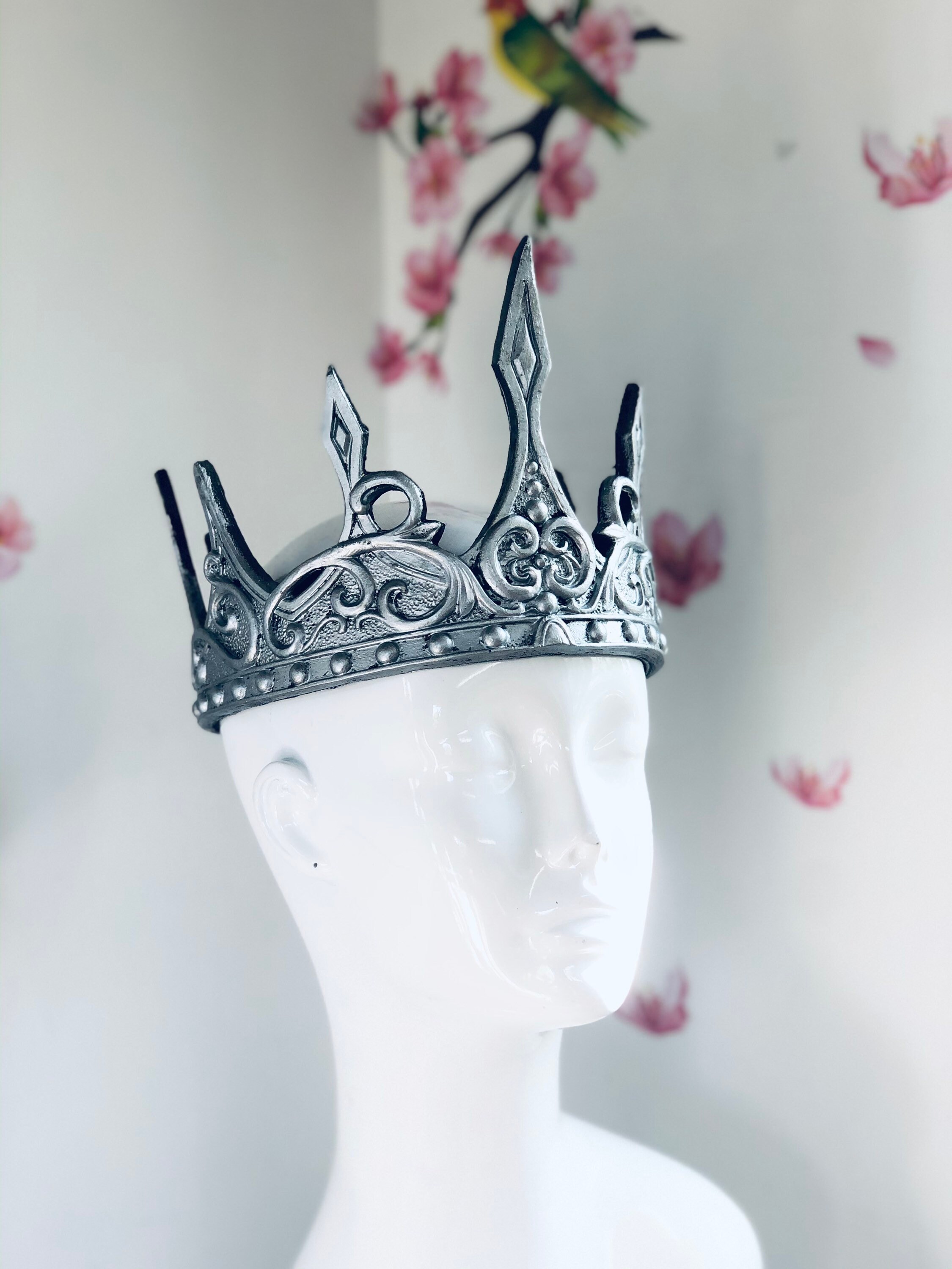 Antique Silver King Medieva Crown Headband Pu Crown Men Crown Headdress  Party Favors