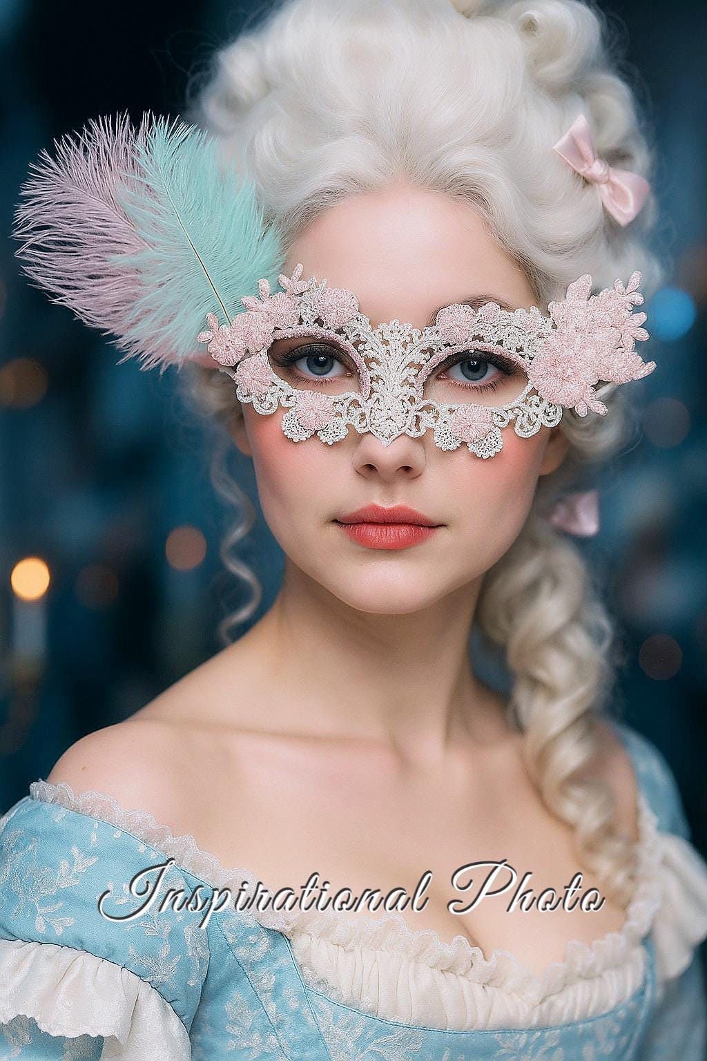 Marie Antoinette Masquerade Mask Pink Lace Womens Mask Rococo ...