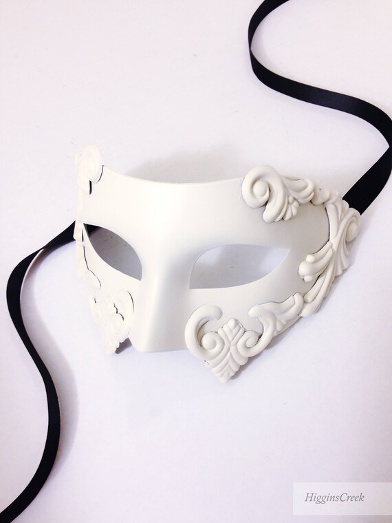 Weisse Krieger Maske Weisse Maskerade Masken Weisse Hochzeit Etsy