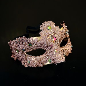 Masquerade Mask Rose Gold Mask Masquerade Ball Elegant Mask