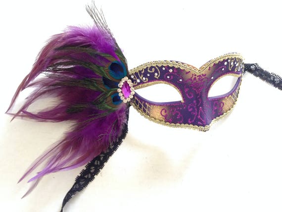 Mardi Gras Masquerade Purple Feather Headpiece Carnival Cosplay Dress Up -   Finland