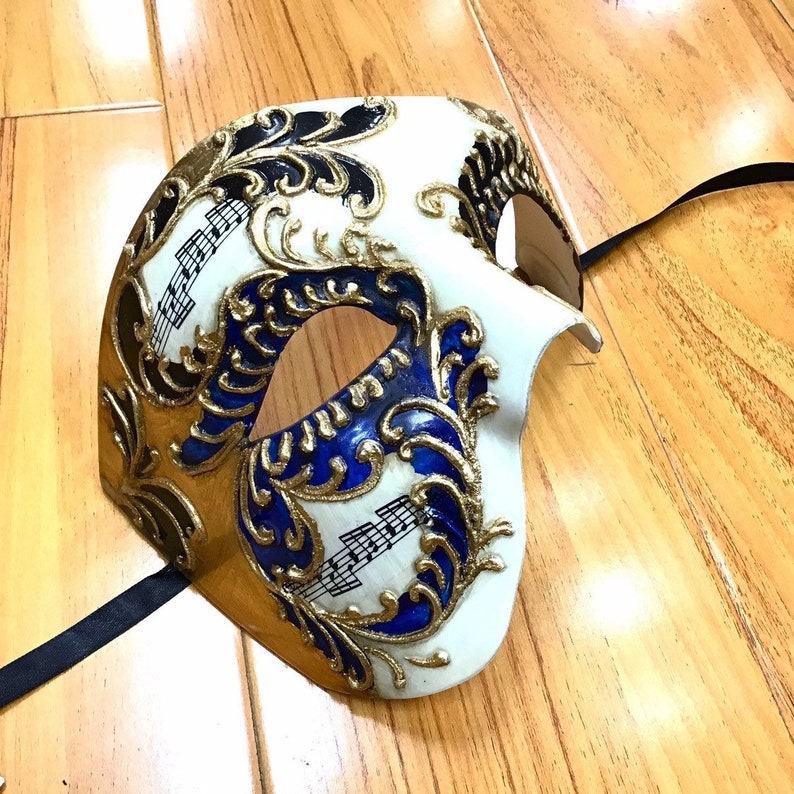 Mens Masquerade Mask Mens Phantom Mask Mens Half Face Phantom Of the Opera Venetian Masquerade Mask For Men Halloween Masks