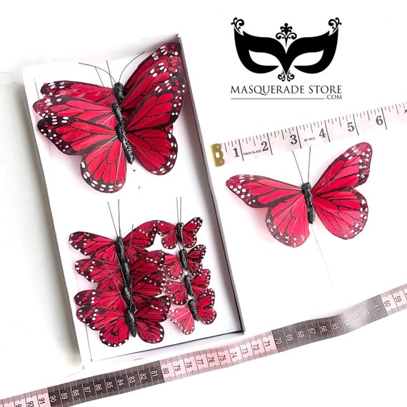 Red Craft Butterflies, Artificial Butterflies, Butterfly for DIY