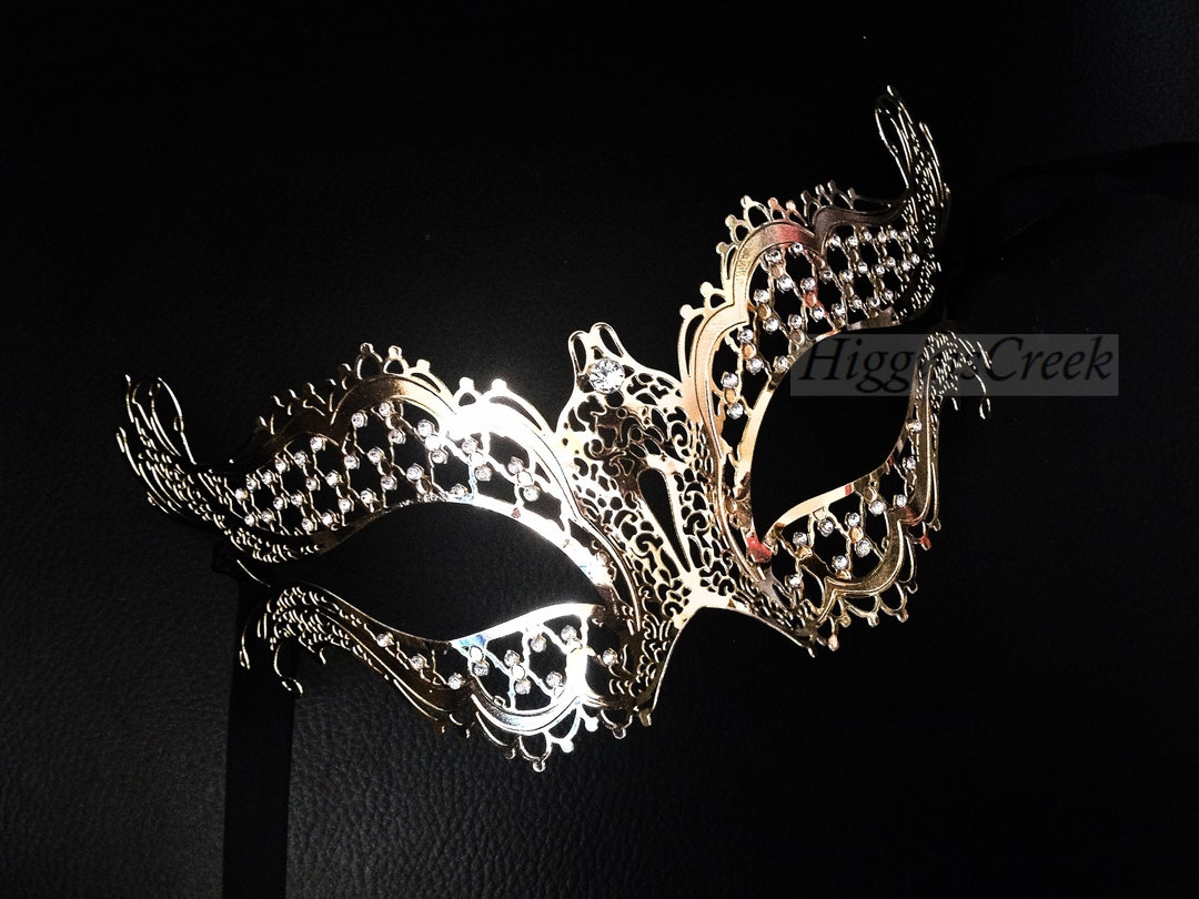 Masquerade Mask Woman Silver Metal Mask Masquerade Ball Etsy