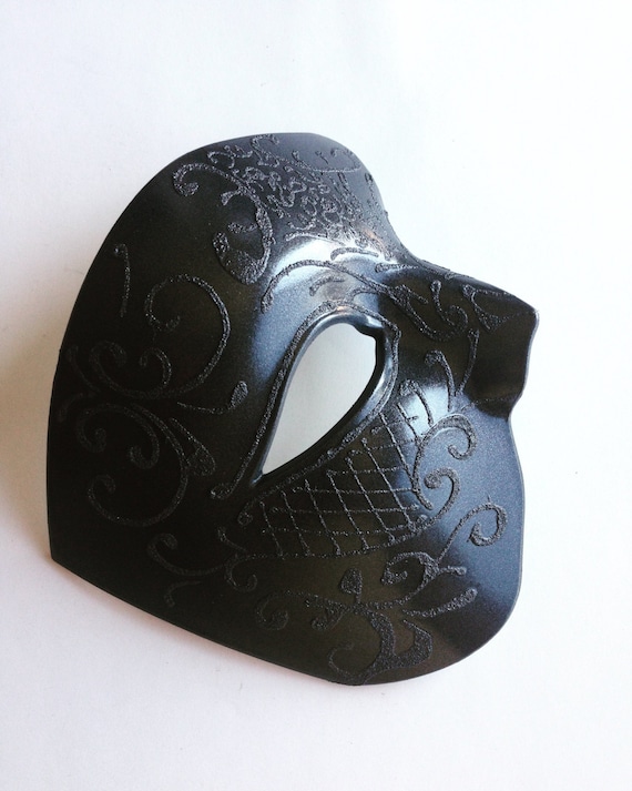 Maschera Veneziana In Metallo Filigrana - Nero, Unisex, Per Martedì Grasso E Halloween