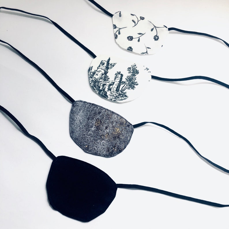 Black eye patch CUSTOM SIZE fabric eyepatch 3 layer Cotton Etsy