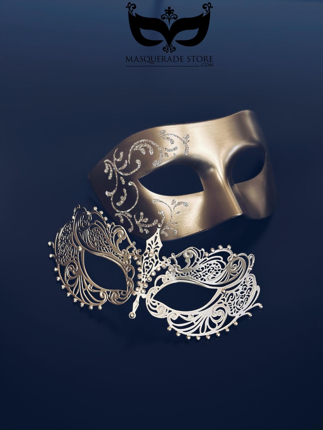 Gold Couples Filigree Masquerade Mask Set - Etsy
