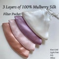 Purple Lily silk Mask Mulberry Silk face mask bridesmaid Mask wedding Bulk masks luxury fabric face mask face cover 3 layer soft face mask