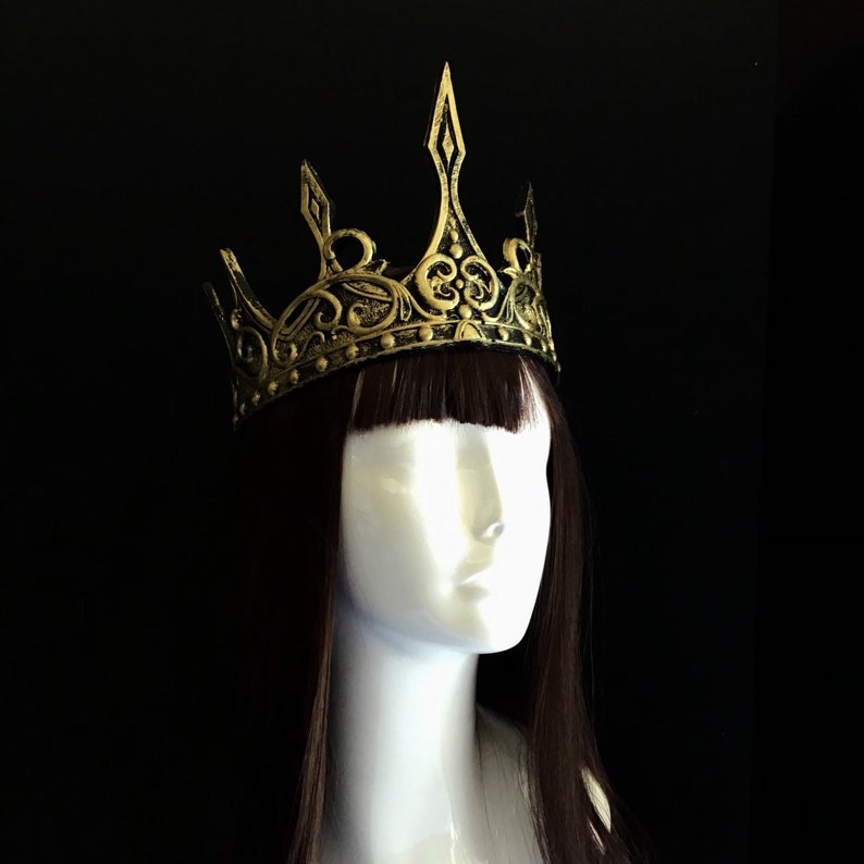 Cosplay Crown Kings Crown Halloween Crown Queen Crown Gold/Black Rustic
