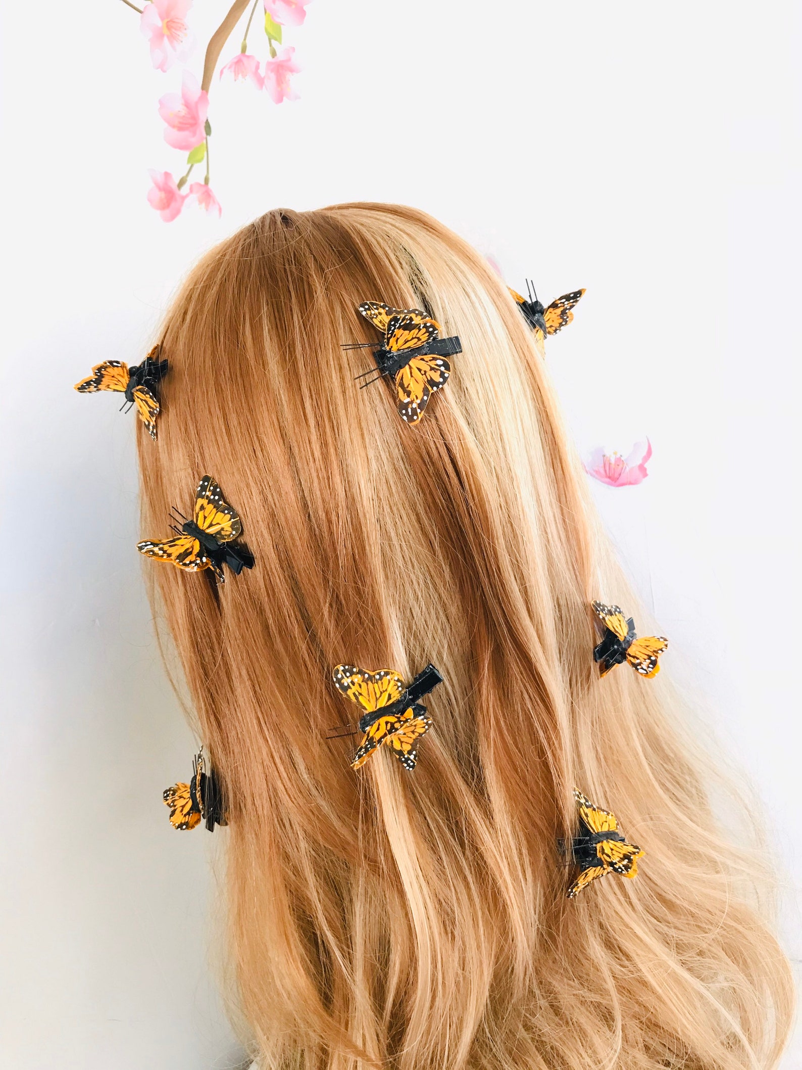 Monarch Butterfly Hair Clips L Small Butterfly Hairclips Women Etsy