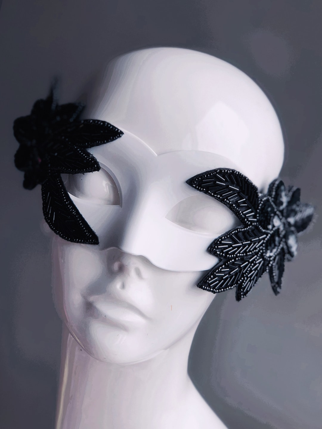 Women Masquerade Ball Mask Black White Masked Ball Art Decor Gatsby