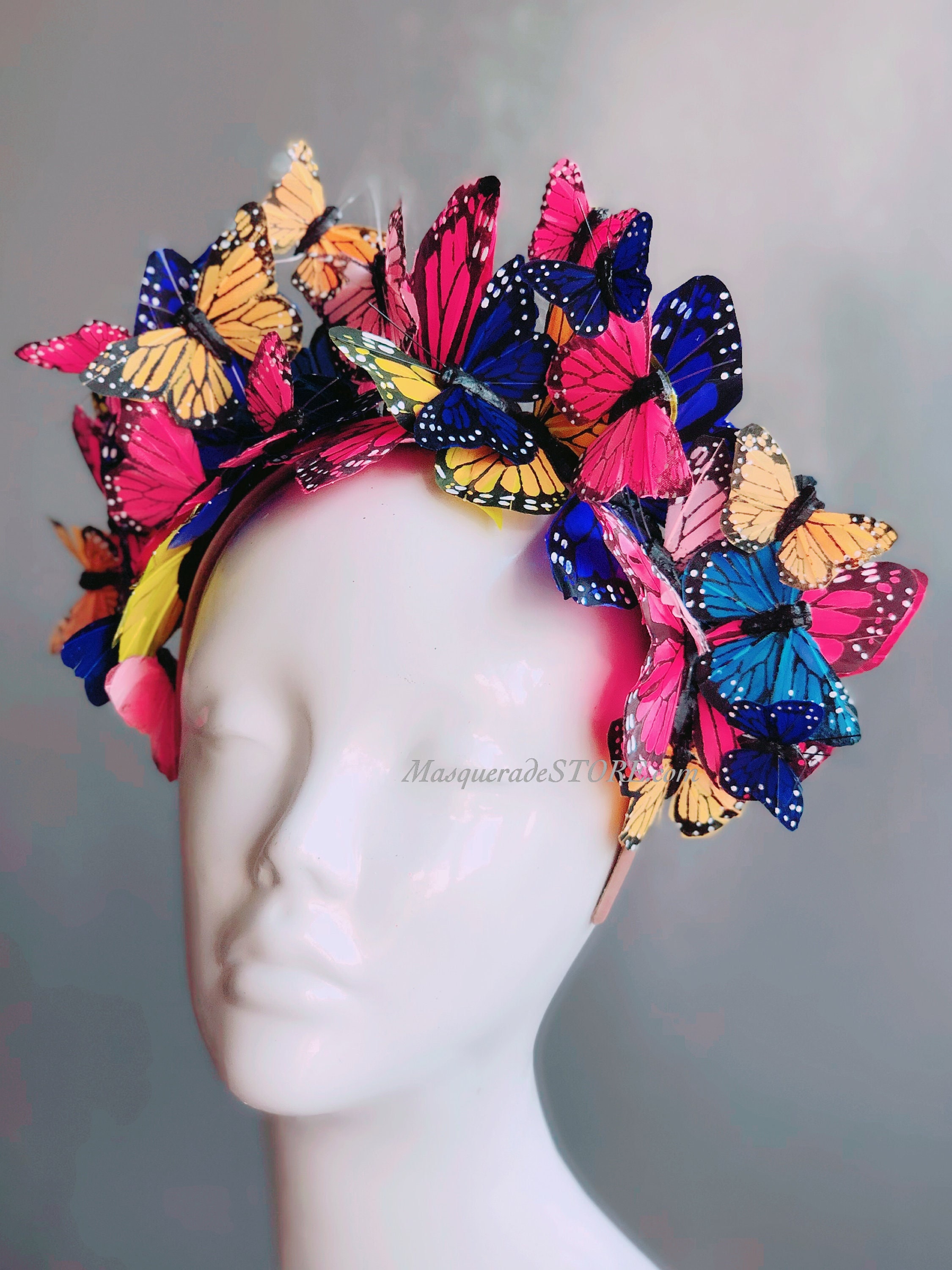 Butterfly Headdress, Goddess Headpiece, Monarch Butterfly 