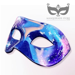 Hand Painted Masquerade Mask Mens Celestial Costume Starry night Venetian Mask