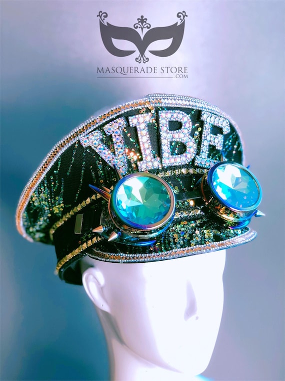 Alien Sequin Captains Hat Green Heads Alien Sequin Captains Hat Green Heads
