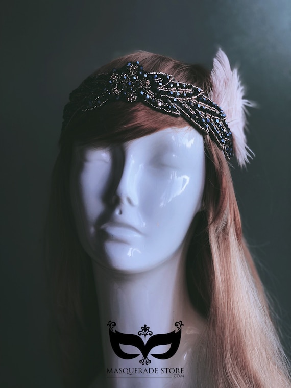 Elegant Black and Pink Feathered Headband Pretty in pink fascinator with elegant headband main image 4