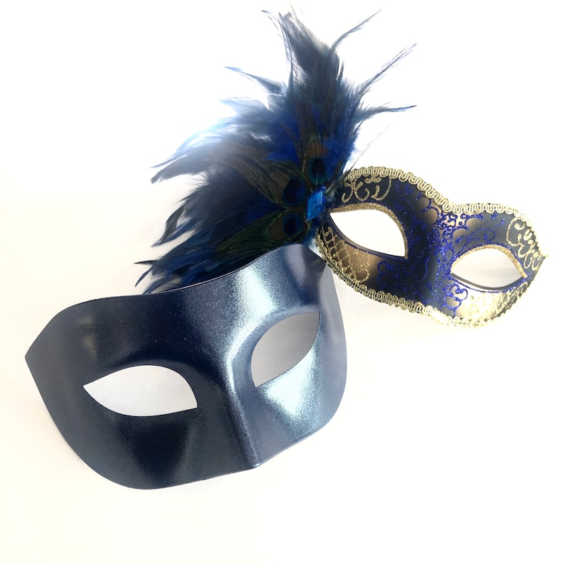 Deep Blue Theme masquerade mask Party Mask Mardi Gras Mask Masquerade Mask Red Flower Mask