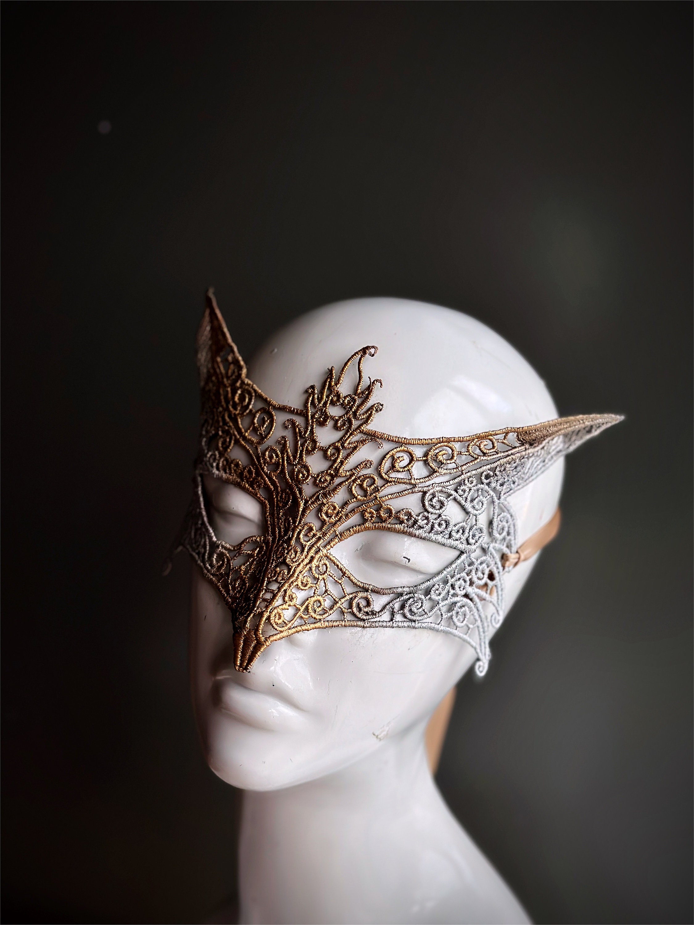 Womens Masquerade Mask Lace Brocade Blue | Masquerade Store