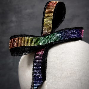 Rainbow LGBTQ Headband Pride Month Pride Parade Bow Headband Rhinestone Fascinator Hat Gay Pride Rainbow Festival