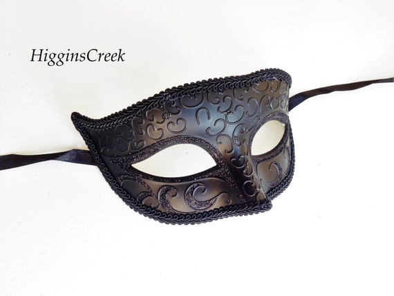 Máscara Veneciana Negra Para Fiestas - Estilo Retro, Plástico, Con Cintas Ajustables Máscara Veneciana Negra Para Fiestas - Estilo Retro, Plástico, Con Cintas Ajustables