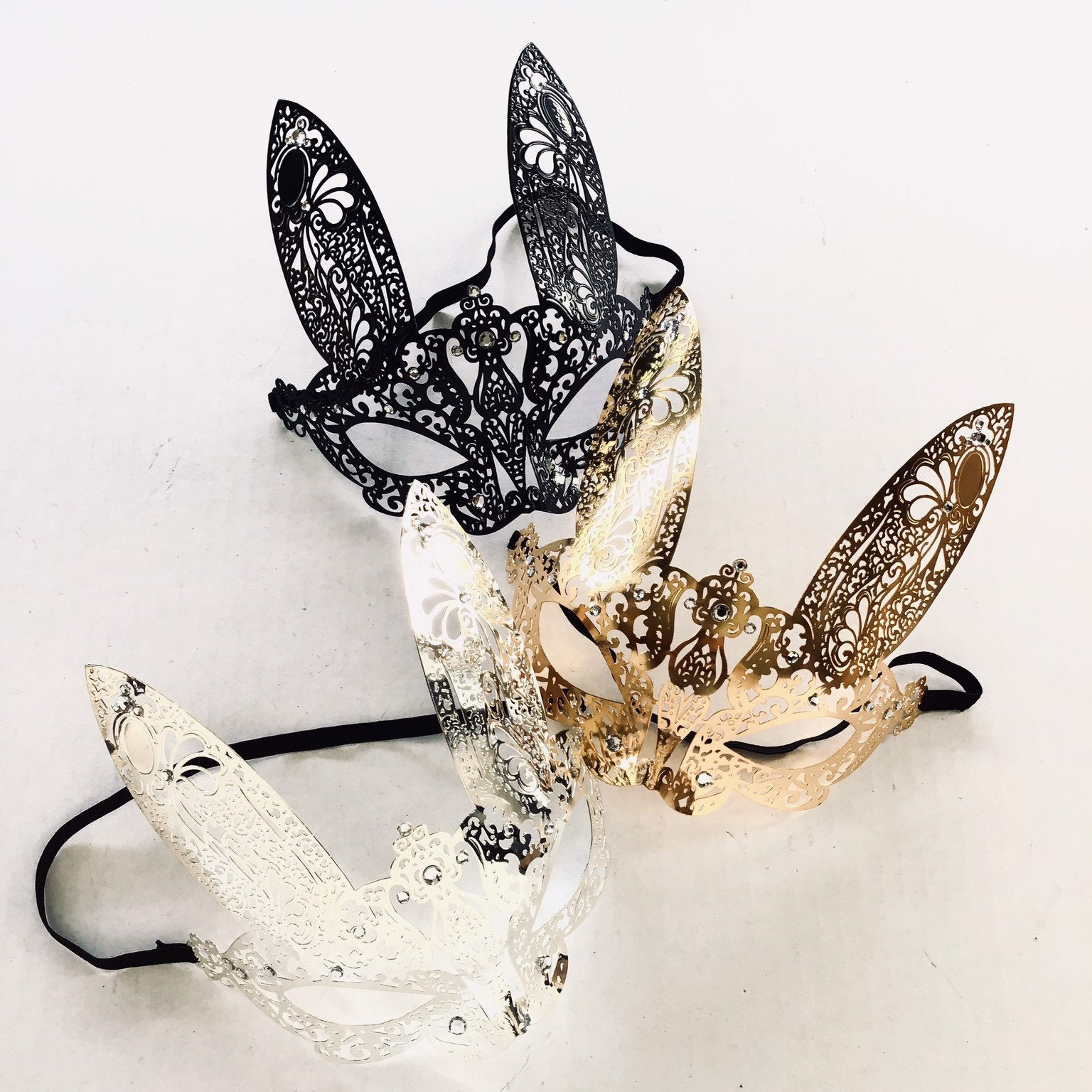 Women's Bunny Masquerade Mask Black Gold Silver, Halloween Bunny Costume,  Friends Matching Rabbit Masks, Costume Party - Etsy