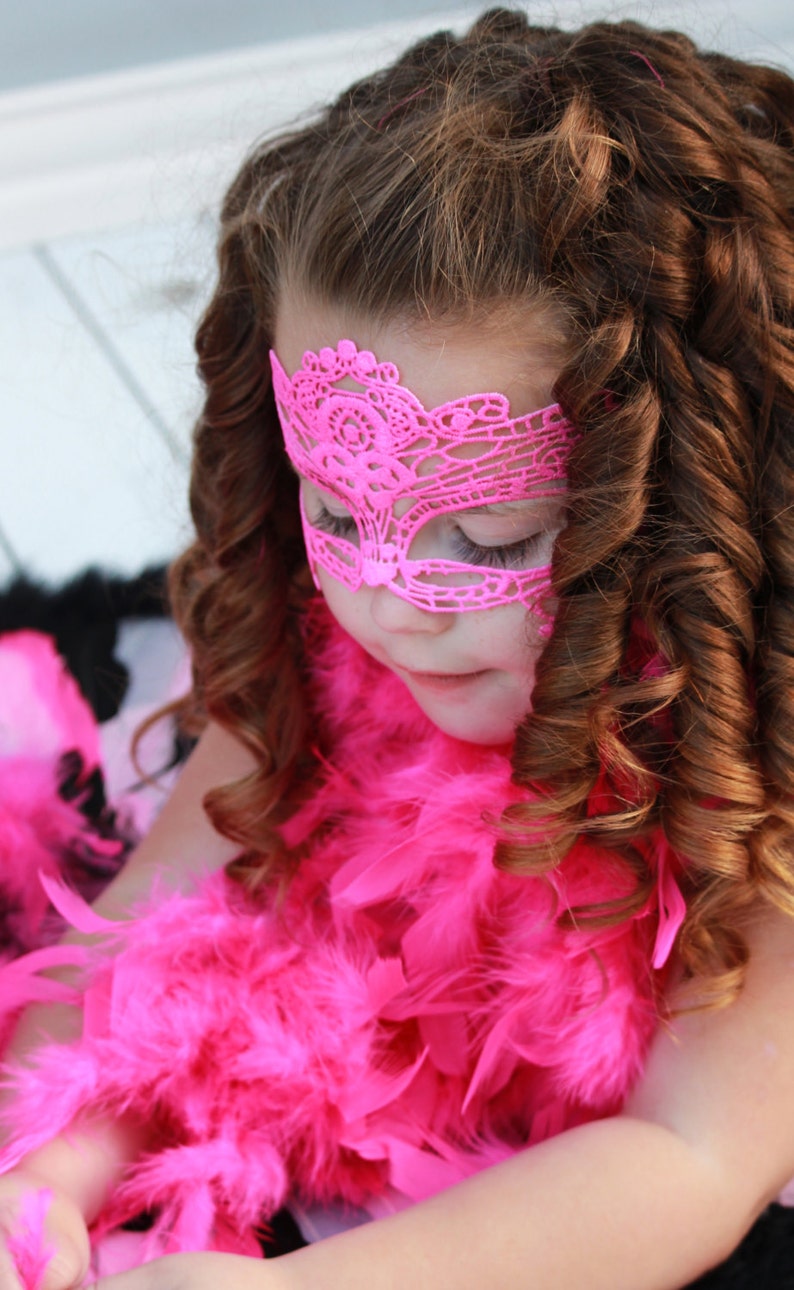 Hot Pink Mask for Girls Masquerade Mask for Children Masks Etsy