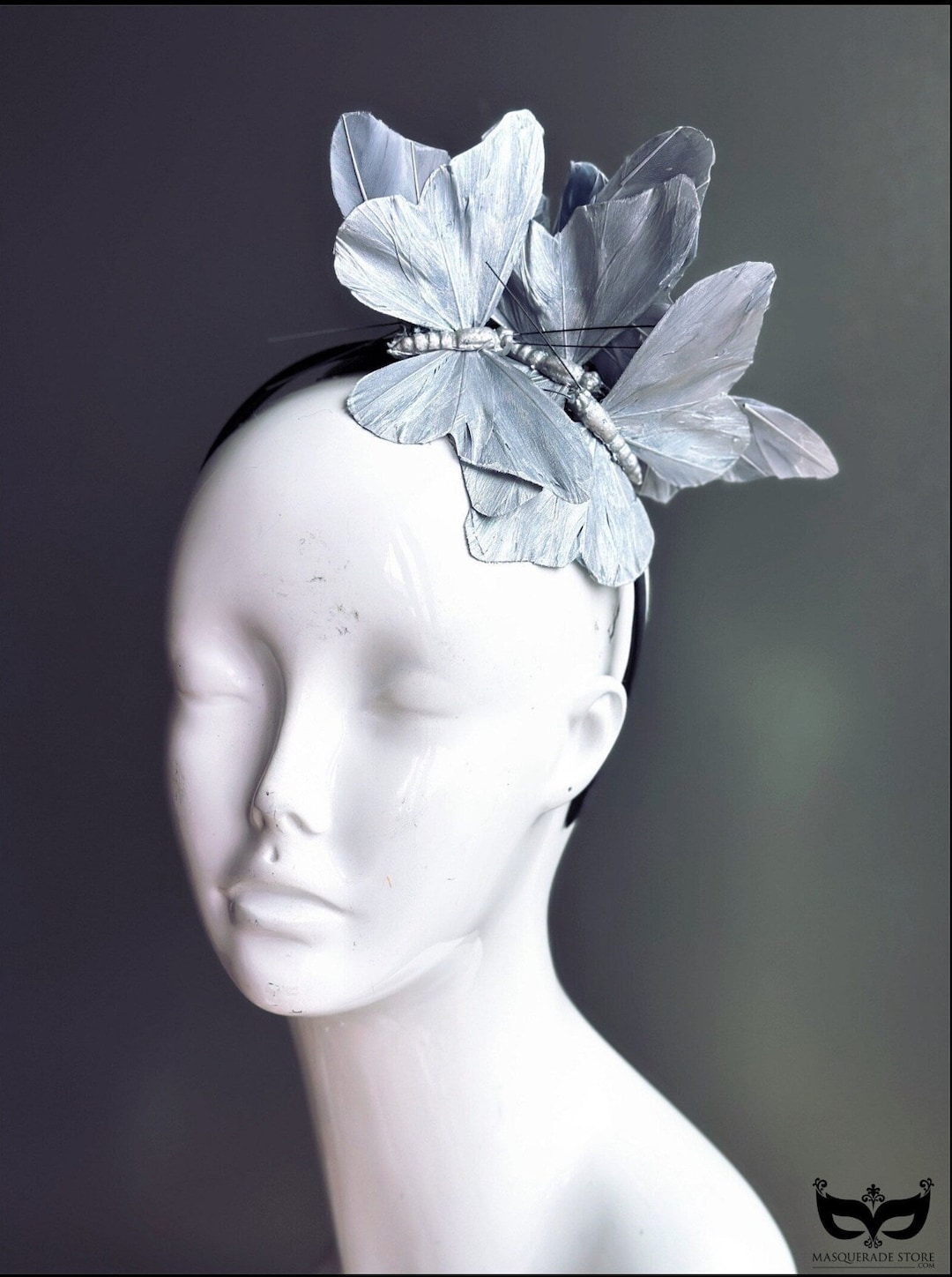 Silver Fascinator Hat Elegant Butterfly Theme - Etsy
