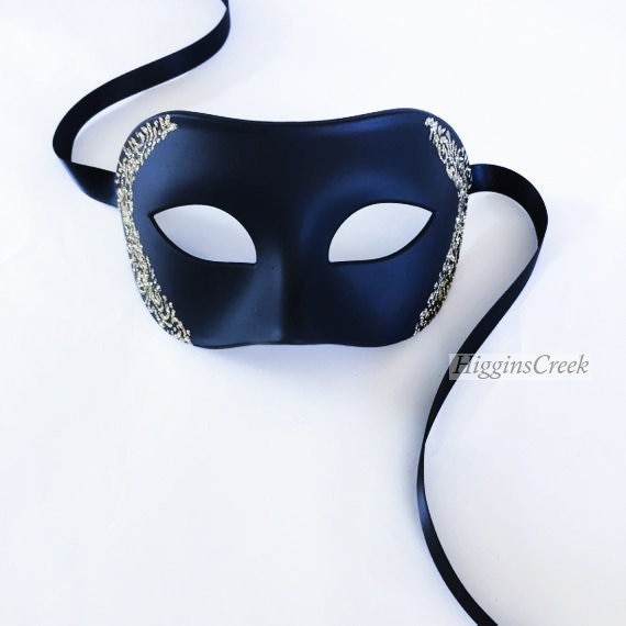 Máscara de hombre veneciano en azul –