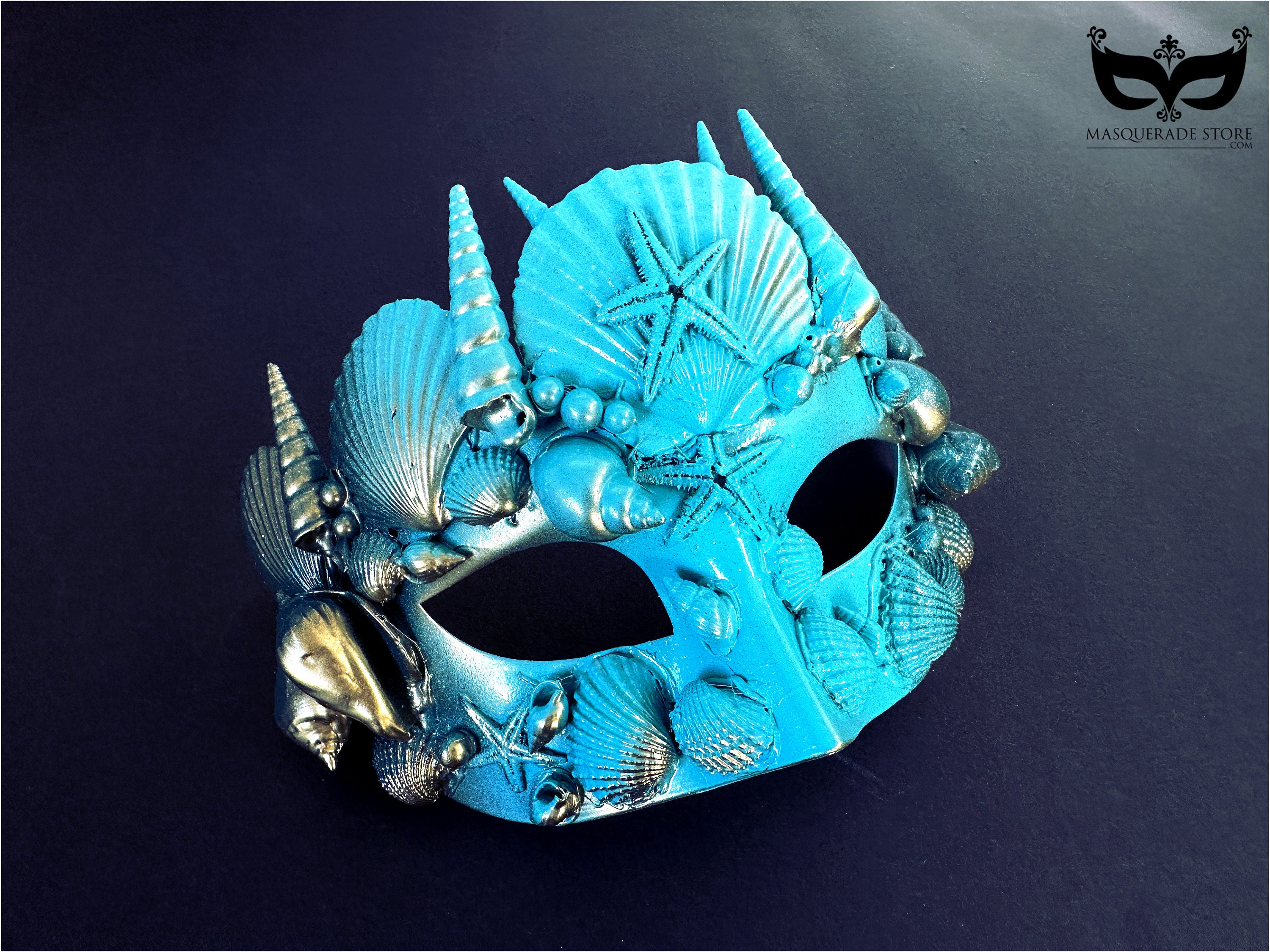 Sea Pattern Design Mask Fantasy Ocean Masquerade Masks Set - Seashell and Lace Design - Etsy