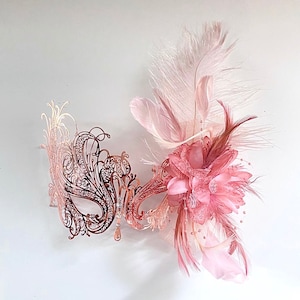 Princess Masquerade mask Rose Gold, Masquerade Mask Women, MORE COLORS, Luxury venetian Metal mask Rose Gold masks