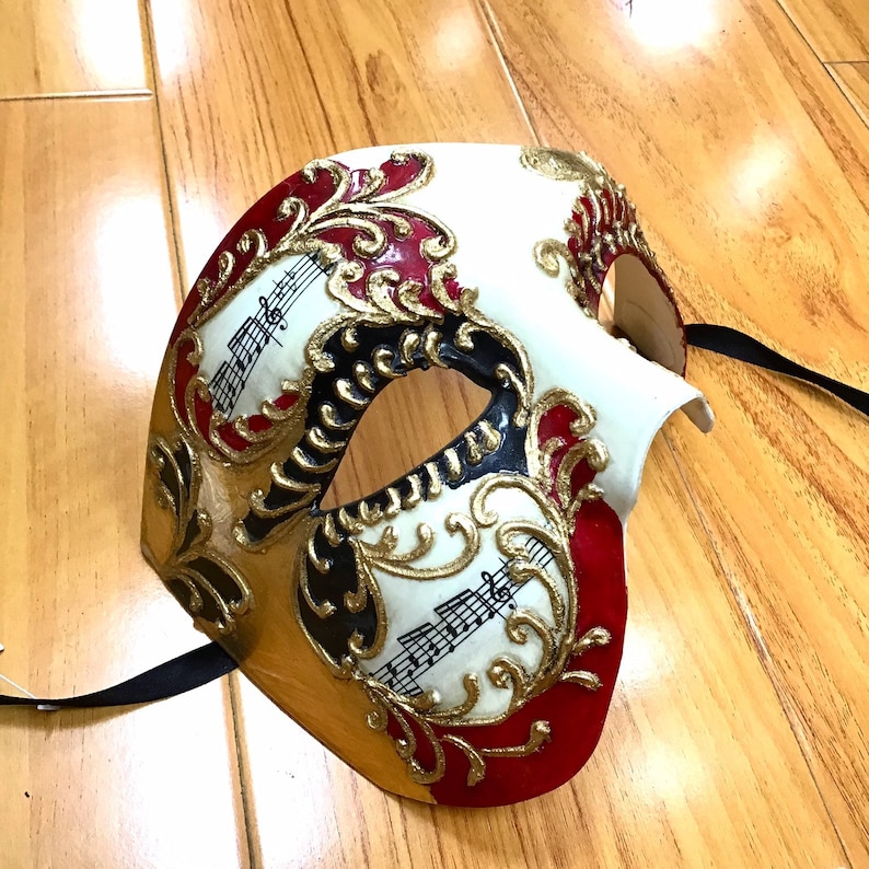Mens Masquerade Mask Mens Phantom Mask Mens Half Face Phantom Of the Opera Venetian Masquerade Mask For Men Halloween Masks