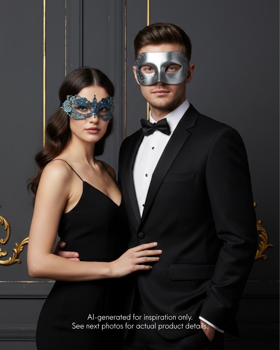 Silver/teal Floral Lace Venetian Masquerade Prom Mask Pair - Etsy