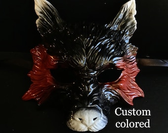 DIY Black werewolf mask - Customized Halloween creature