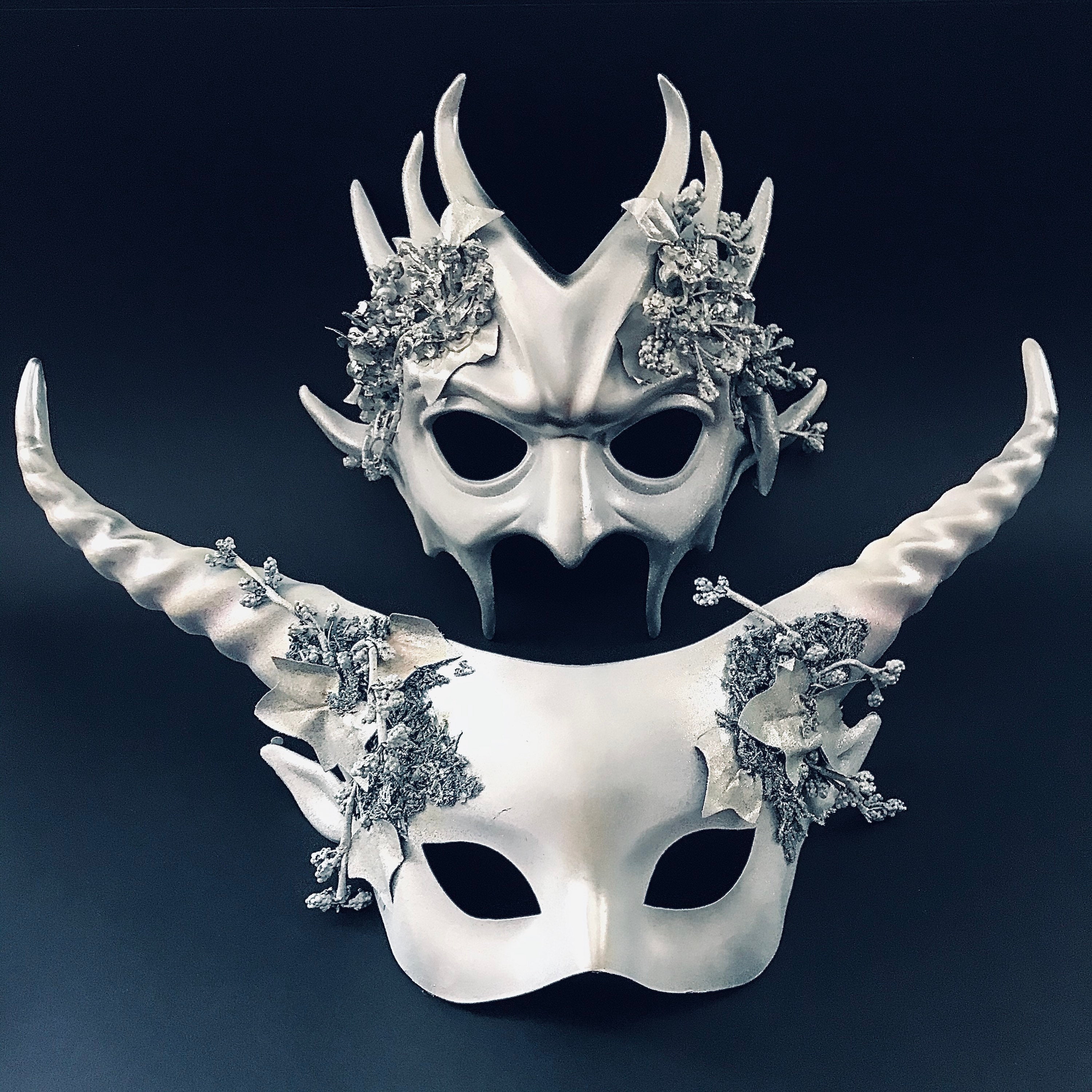 White Masquerade Mask Woman Horn Mask Winter Dryad Costume White Mask Horns  White Witch Mask Winter Tree Costume Mask Halloween Mask -  New Zealand