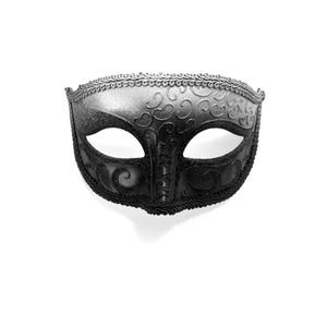 Gold Mens Mask, Black Mens Masquerade Mask for Men, Silver Venetian Mask for Men image 4