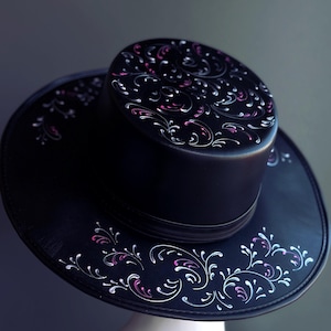Plague Doctor Hat with filigree Plague Cosplay Hat Plague Costume Halloween Plague Hat