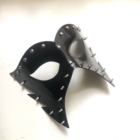 LEATHER STUDDED MASQUERADE MASK,