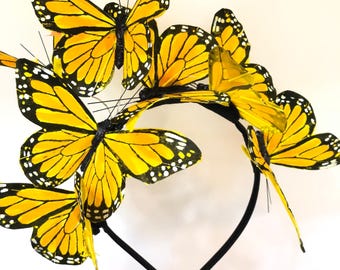 Monarch butterfly headband, butterflies headpiece women girls kids adult CUSTOMIZED headpiece Nature Piece