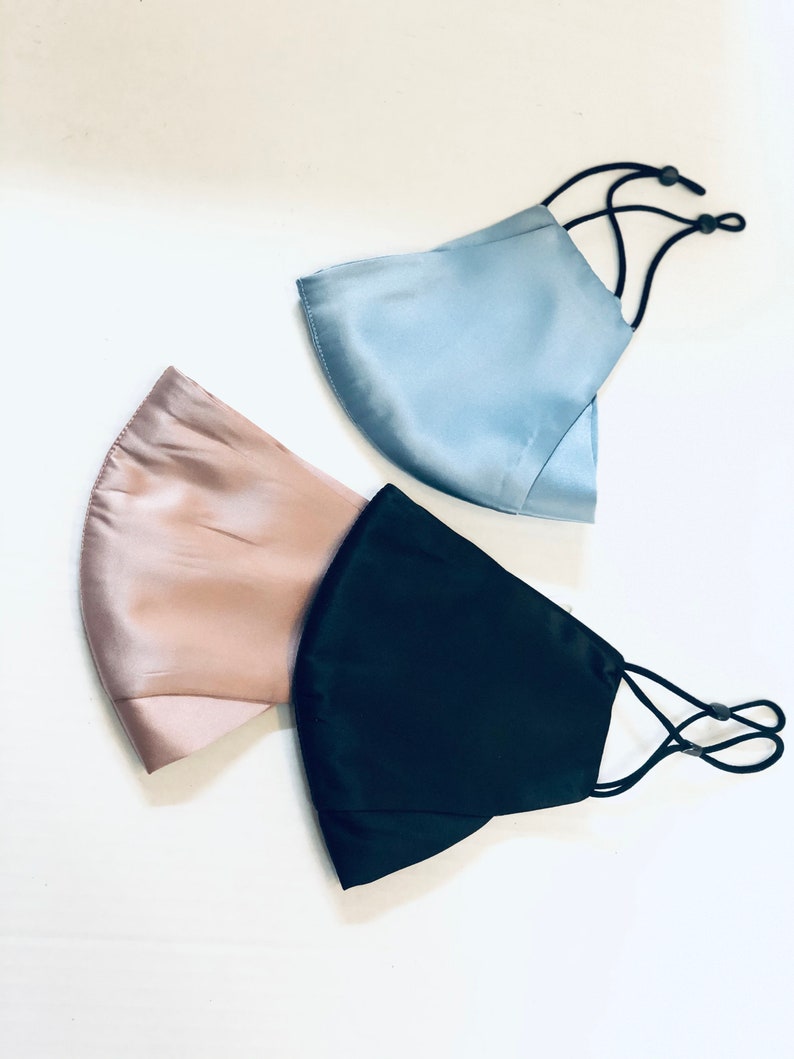 Black Silk Mask Silk Face Mask Women Luxury Fabric Face Mask Etsy