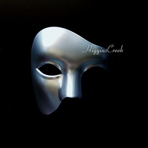 Luxury Mask Phantom of The Opera Half Face Masquerade Mask, Vintage Design, Black